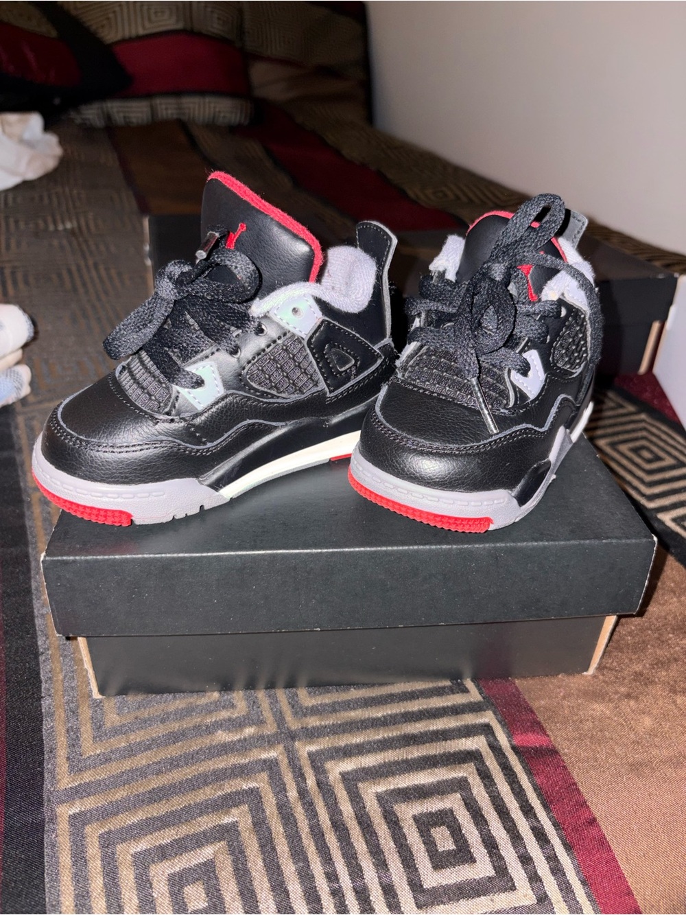 Jordan Kids Black and Red Basketball Sneakers